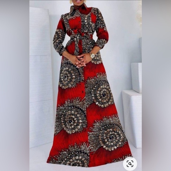 Ankara African Kimono/Maxi Dress - Picture 2 of 7